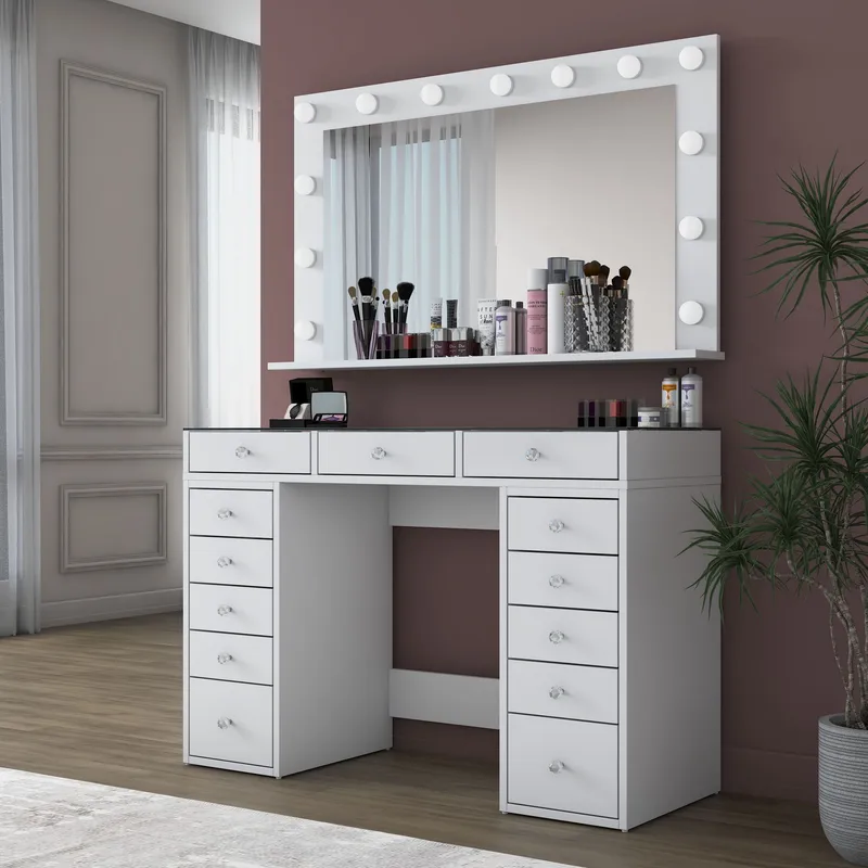 Bralen Sminkbord 120x79,8x44,5 cm - Vit - Möbler - Bord