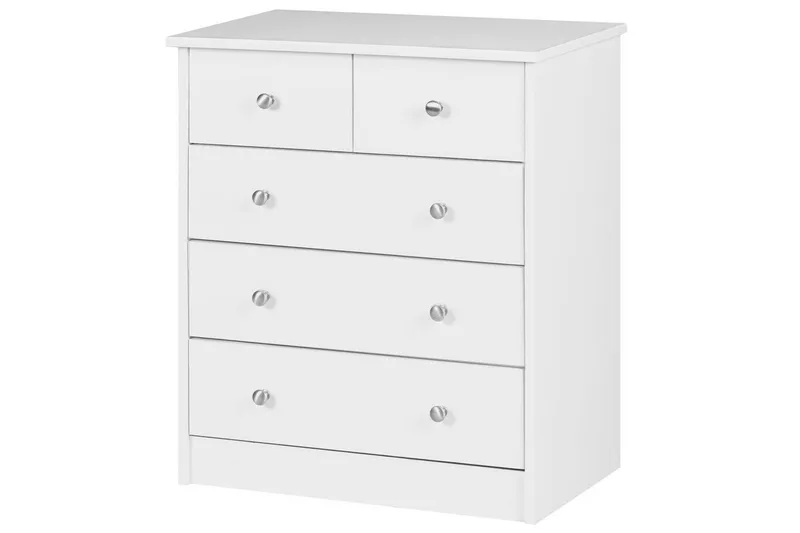 Byrå Wohnling med 5 lådor klassisk modern stil Vit - Vit - Möbler - Bord