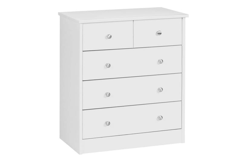 Byrå Wohnling med 5 lådor klassisk modern stil Vit - Vit - Möbler - Bord