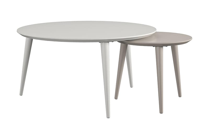 CARNEGIE Satsbord 90 cm Ovalt 2 Bord Vit/Taupe - CosmoLiving - Möbler - Bord