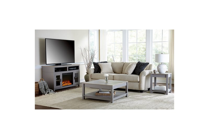 Carver Soffbord 90 cm Grå - Dorel Home - Möbler - Bord