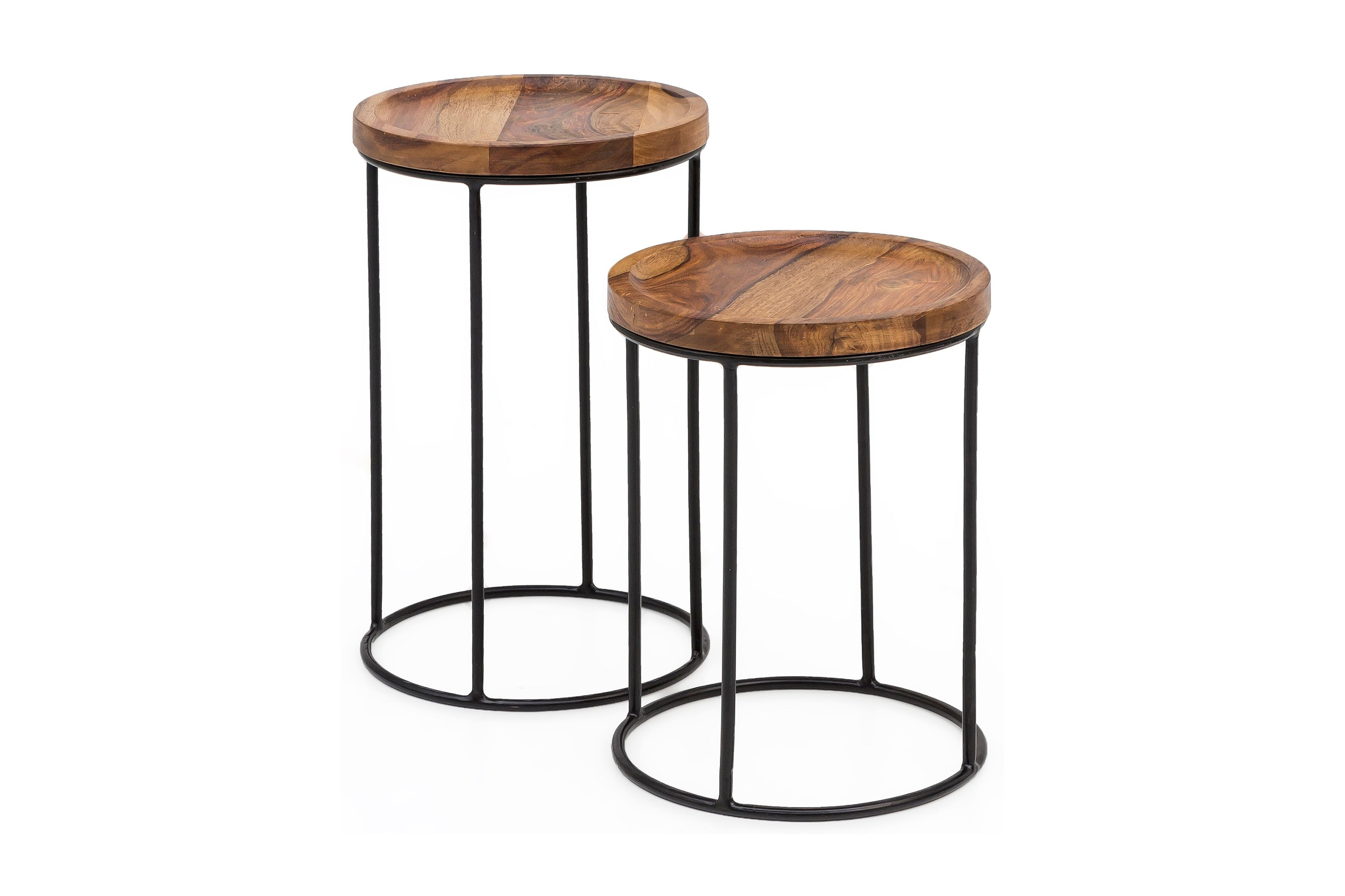 catbrook satsbord 31 cm 2 bord massivt trä/svart -