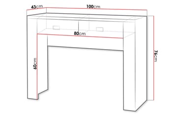 Cezar Sminkbord 100 cm med Förvaring i Trä med Ekutseende - Ek - Möbler - Bord