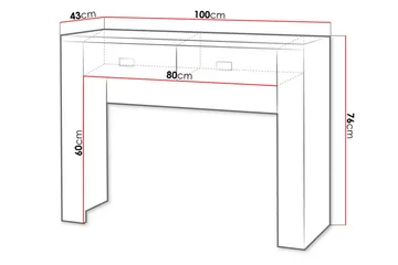 Cezar Sminkbord 100x43x76 cm Ek - Möbler - Bord