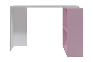 CINALI Skrivbord 120 cm med Förvaring Hyllor Vit/Rosa