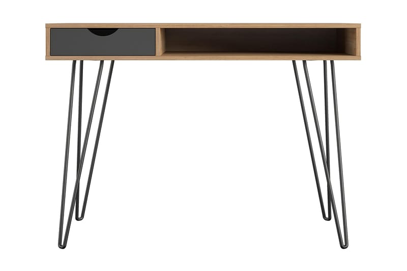 CONCORD Skrivbord 106 cm med Förvaring Låda Grå/Natur/Svart - Novogratz - Möbler - Bord