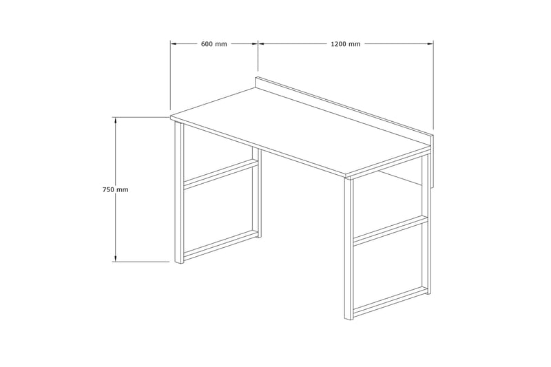 COSTERA Skrivbord 120 cm Mörkbrun/Svart - Möbler - Bord