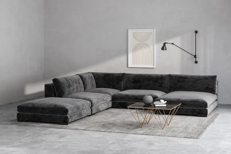 Crystal Soffbord 80 cm - Rökfärgat glas/Mässing - Möbler - Bord