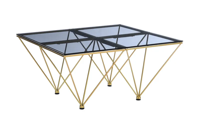 Crystal Soffbord 80 cm - Rökfärgat glas/Mässing - Möbler - Bord