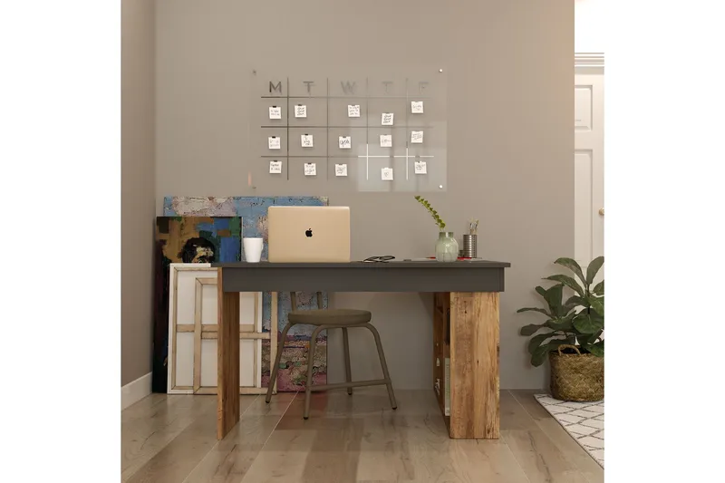 Dalran Skrivbord 129 cm - Natur/Svart - Möbler - Bord