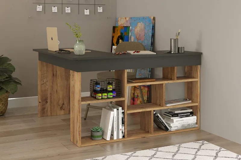 Dalran Skrivbord 129 cm, Natur/Svart