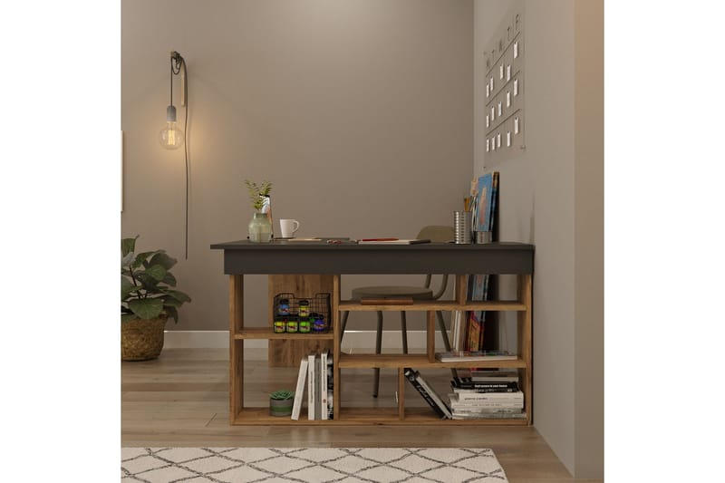 Dalran Skrivbord 129 cm - Natur/Svart - Möbler - Bord