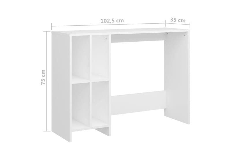 Datorbord 102,5x35x75 cm spånskiva - Vit - Möbler - Bord