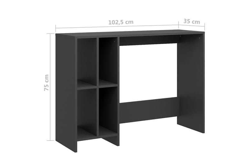 Datorbord grå 102,5x35x75 cm spånskiva - Grå - Möbler - Bord