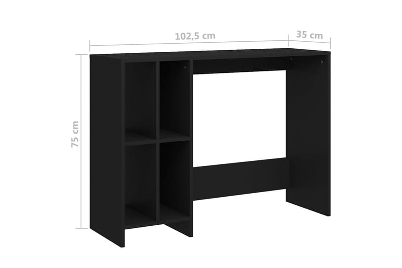 Datorbord svart 102,5x35x75 cm spånskiva - Svart - Skrivbord - Bord