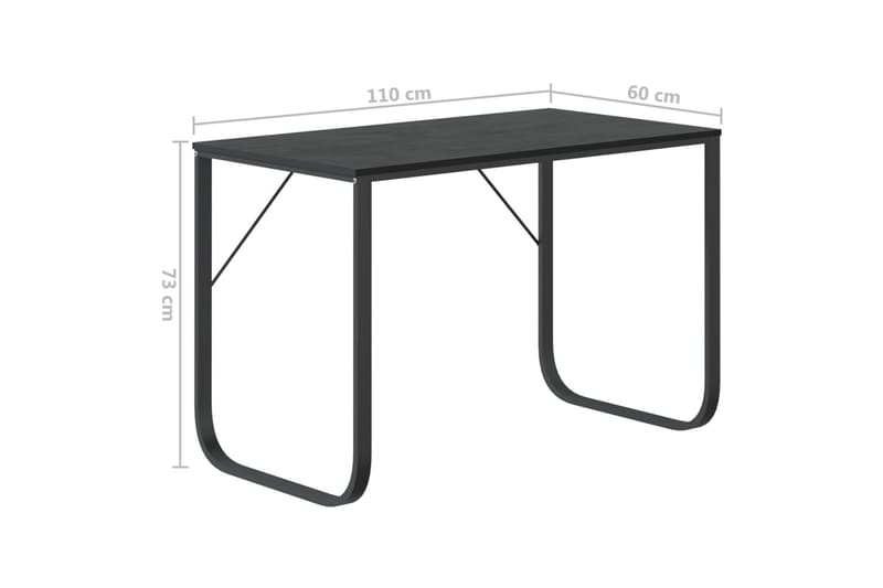 Datorbord svart 110x60x73 cm spånskiva - Svart - Möbler - Bord