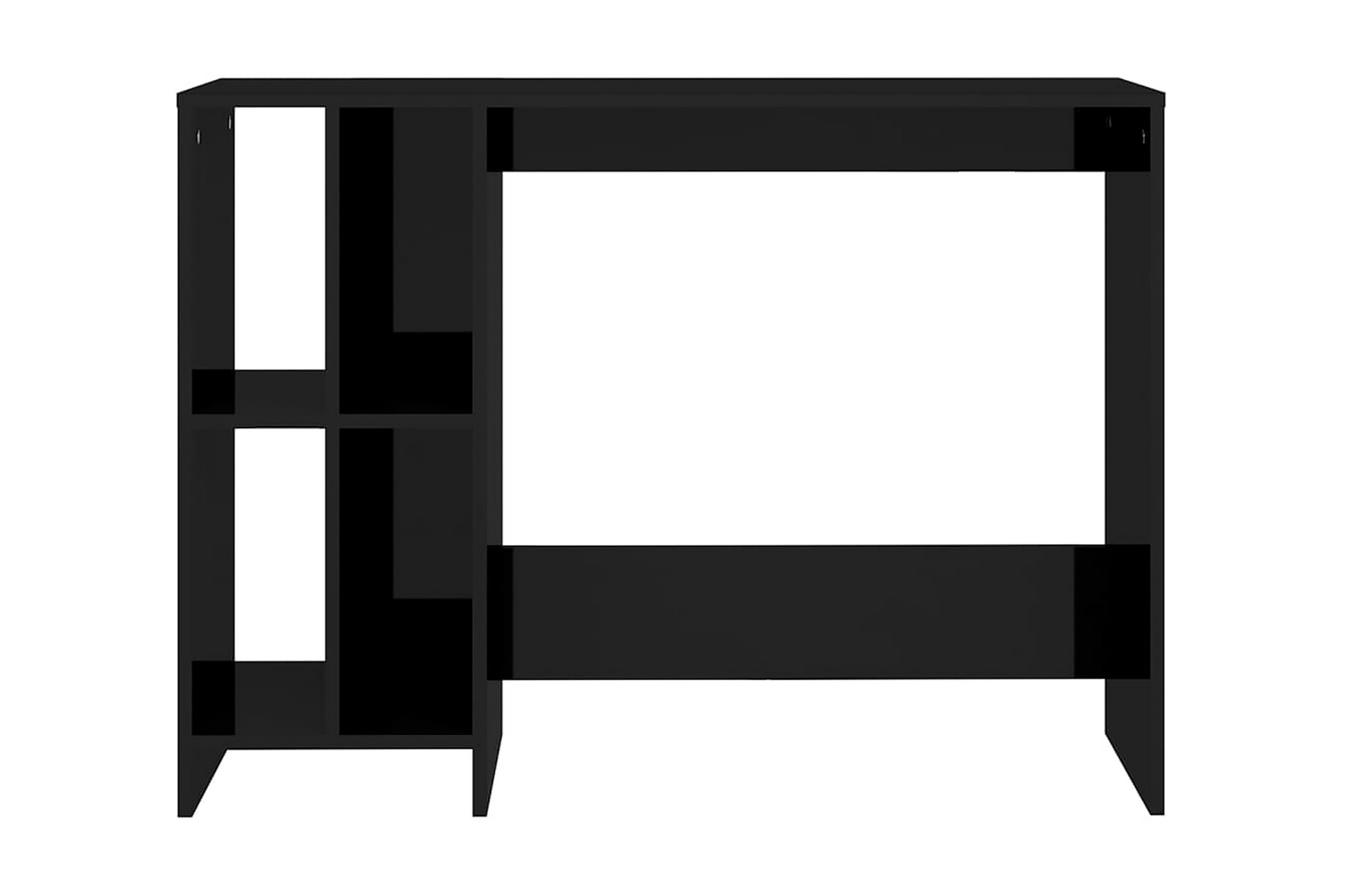 Datorbord svart högglans 102,5x35x75 cm spånskiva – Svart