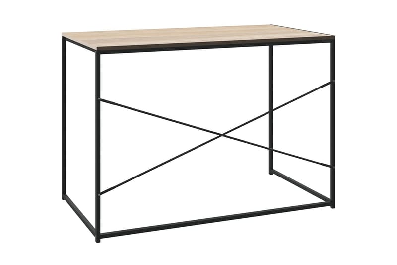 Datorbord svart och ek 110x60x70 cm spånskiva - Brun - Möbler - Bord