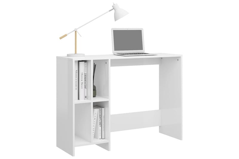 Datorbord vit högglans 102,5x35x75 cm spånskiva - Vit - Möbler - Bord