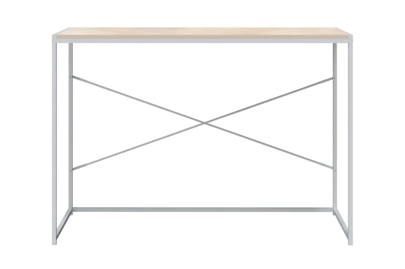 Datorbord vit och ek 110x60x70 cm spånskiva - Brun - Skrivbord - Bord