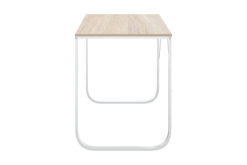 Datorbord vit och ek 110x60x73 cm spånskiva - Brun - Möbler - Bord