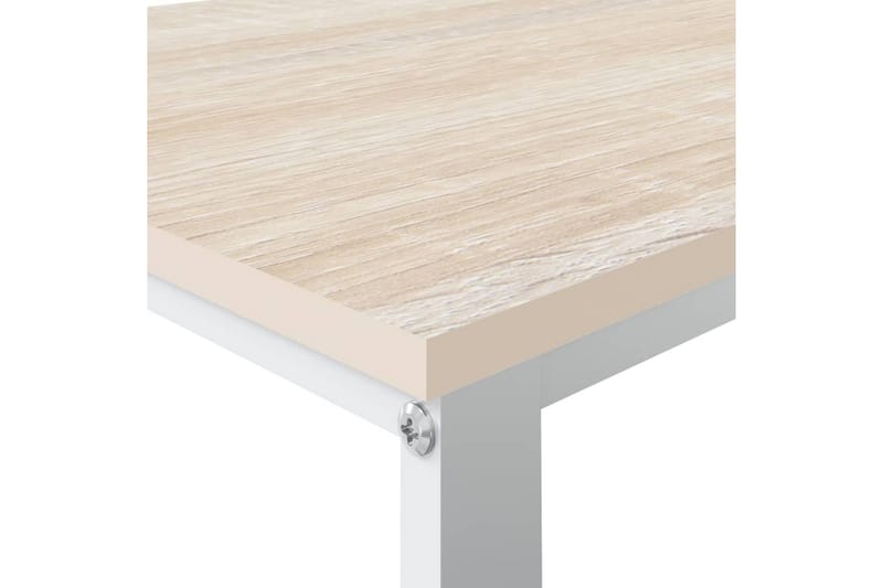 Datorbord vit och ek 110x60x73 cm spånskiva - Brun - Möbler - Bord