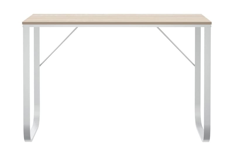 Datorbord vit och ek 110x60x73 cm spånskiva - Brun - Möbler - Bord