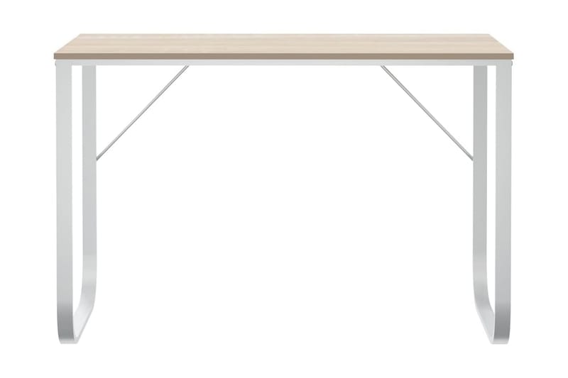 Datorbord vit och ek 110x60x73 cm spånskiva - Brun - Skrivbord - Bord