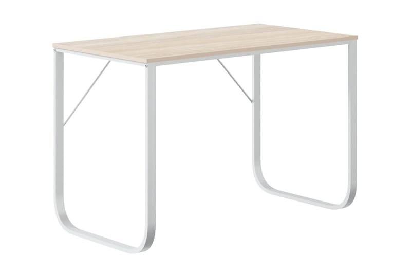 Datorbord vit och ek 110x60x73 cm spånskiva - Brun - Möbler - Bord