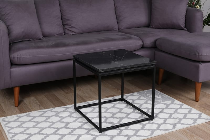 DEHNO Soffbord 45 cm Marmormönster Svart - Möbler - Bord