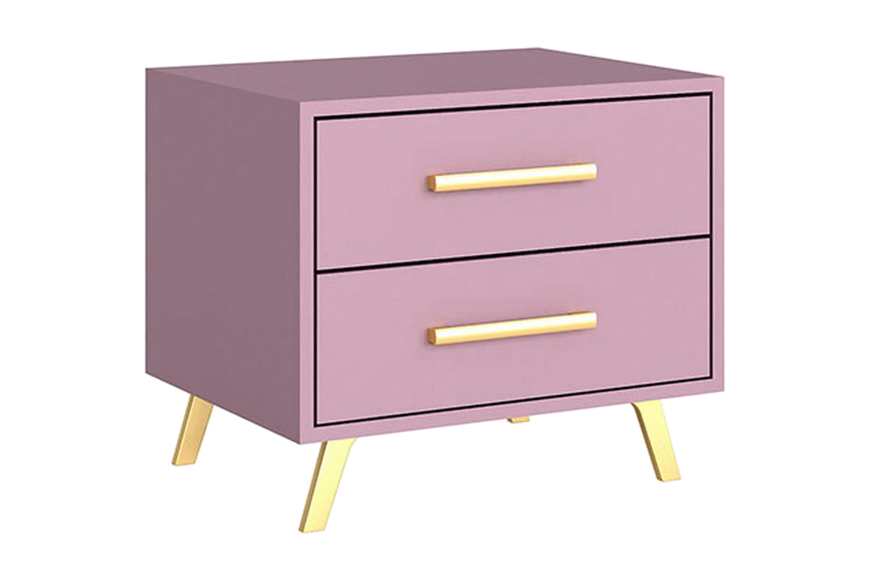 delfi sängbord 54 cm matt lila/guld -