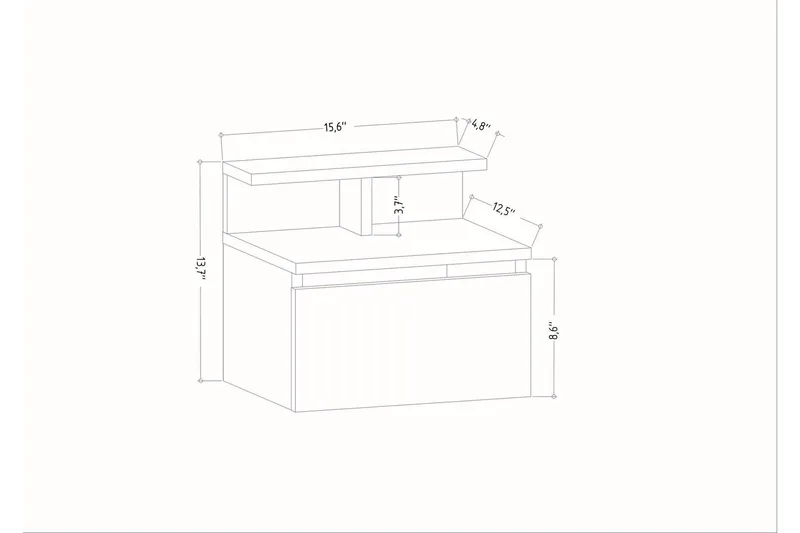 Desgrar Sängbord 39,8x35 cm - Vit - Möbler - Bord