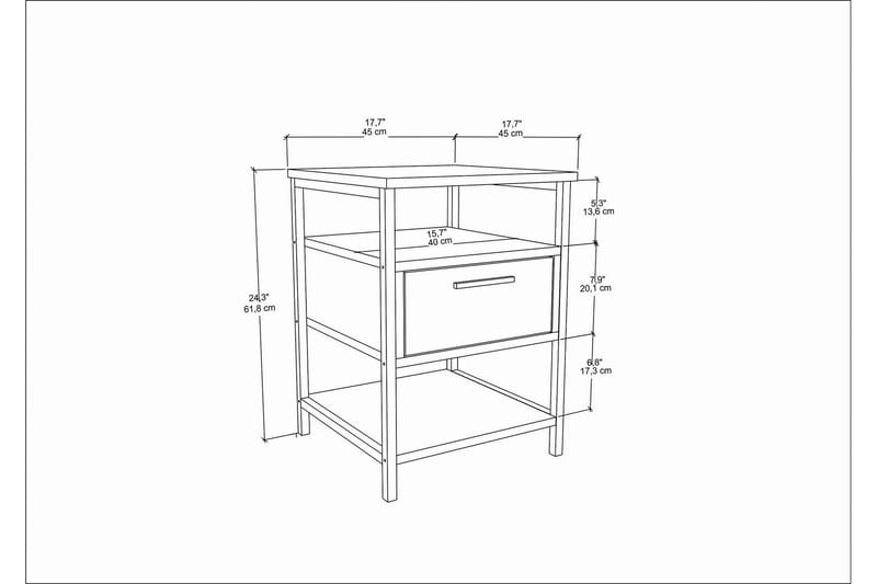 Desgrar Sängbord 45x61,8 cm - Svart - Möbler - Bord