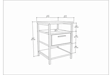 Desgrar Sängbord 45x61,8 cm - Svart - Möbler - Bord