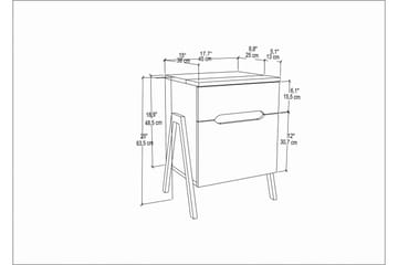 Desgrar Sängbord 45x63,5 cm - Brun - Möbler - Bord