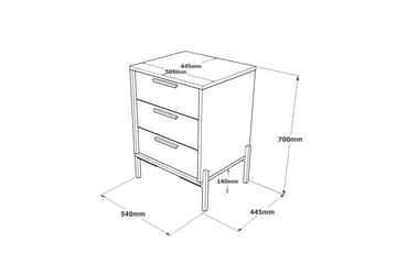 Desgrar Sängbord 54 cm - Brun/Betonggrå/Antracit - Möbler - Bord