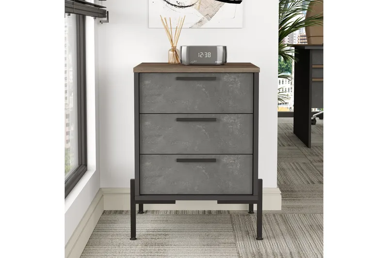 Desgrar Sängbord 54 cm - Brun/Betonggrå/Antracit - Möbler - Bord