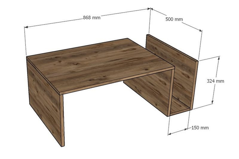 DESTORD Brickbord 87 cm Brun - Möbler - Bord