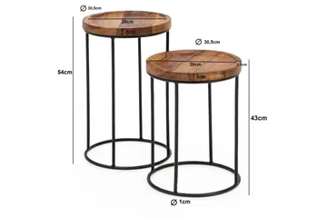 Dewester Satsbord 31 cm 2 Bord - Massivt Trä/Svart - Möbler - Bord