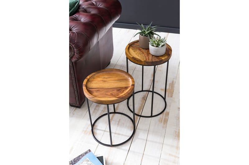 Dewester Satsbord 31 cm 2 Bord - Massivt Trä/Svart - Möbler - Bord