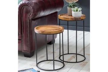 Dewester Satsbord 31 cm 2 Bord - Massivt Trä/Svart - Möbler - Bord
