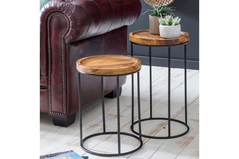 Dewester Satsbord 31 cm 2 Bord - Massivt Trä/Svart - Möbler - Bord