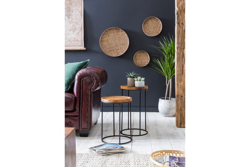 Dewester Satsbord 31 cm 2 Bord - Massivt Trä/Svart - Möbler - Bord