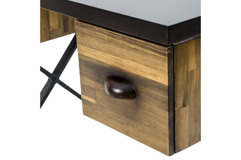 DIAKIME Skrivbord 140 cm med Förvaring Lådor Brun - Skrivbord - Bord
