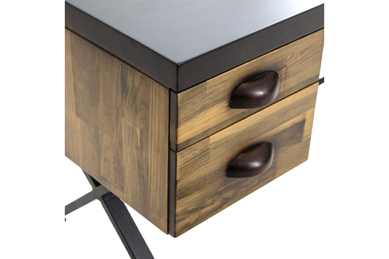 DIAKIME Skrivbord 140 cm med Förvaring Lådor Brun - Skrivbord - Bord