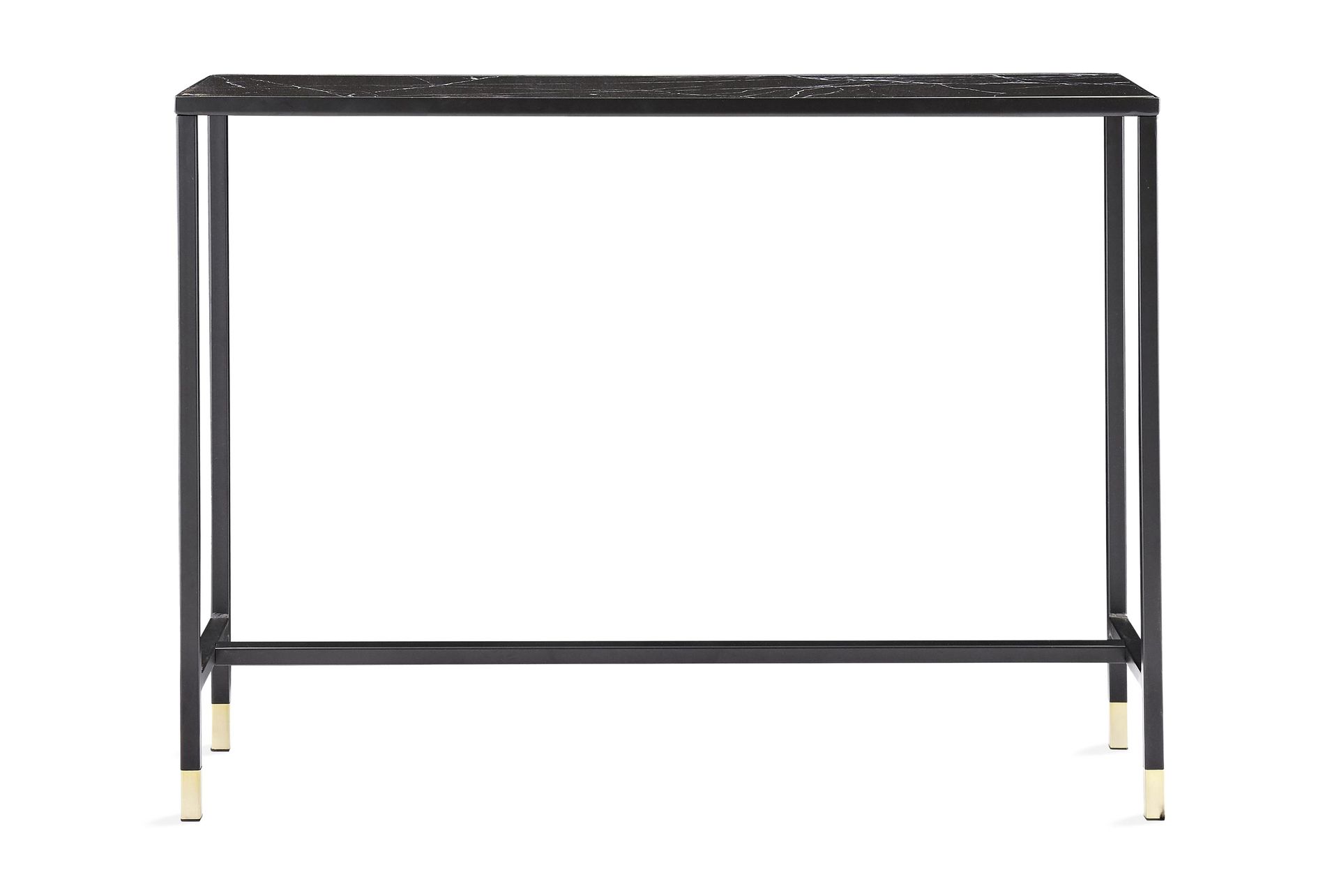 dipp sidobord 100 cm marmormönster - glas/svart/mässing