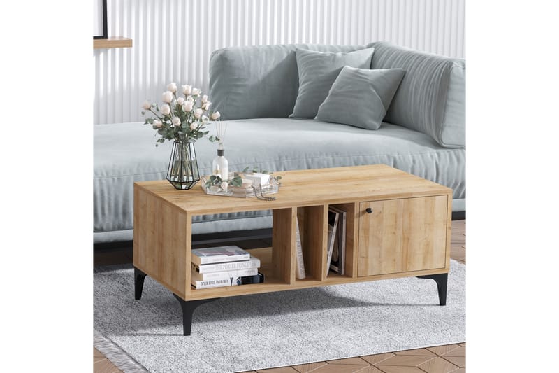DOBOVA Brickbord 100 cm Natur/Svart - Möbler - Bord