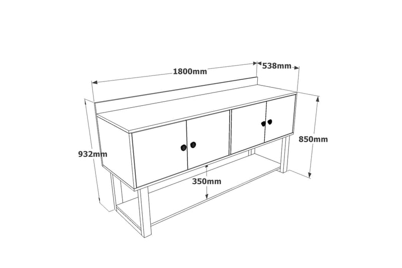 DORDRE Avlastningsbord 180 cm Teak/Antracit - Möbler - Bord