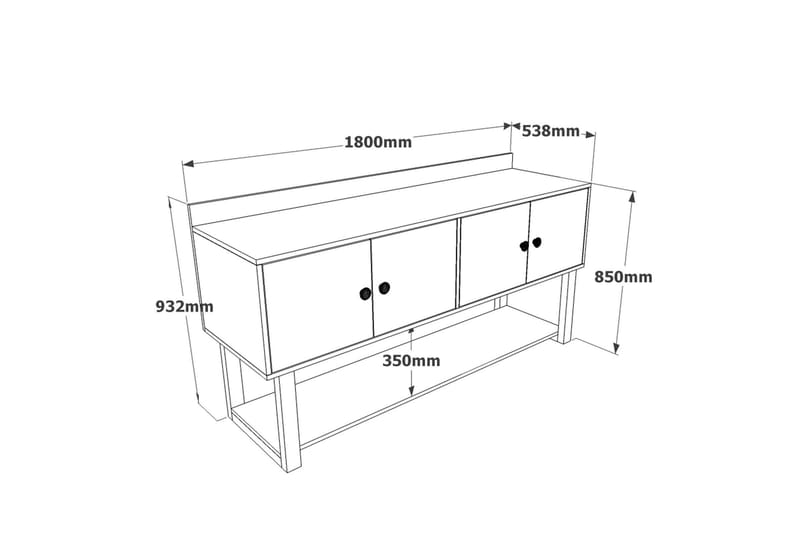 DORDRE Avlastningsbord 180 cm Teak/Antracit - Hallbord - Bord - Avlastningsbord & konsolbord