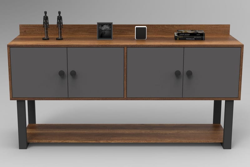 DORDRE Avlastningsbord 180 cm Teak/Antracit - Möbler - Bord